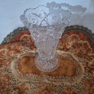 Intricate Clear Glass Vase